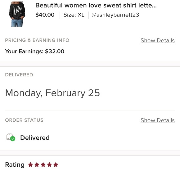 Woman love print sweatshirts off the shoulder - Picture 2 of 2